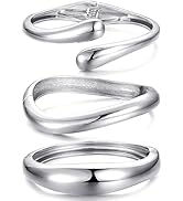 14K Gold Plated Chunky Bangle Bracelets for Women Non Tarnish Twisted Hinged Stackable Bangle Bra...