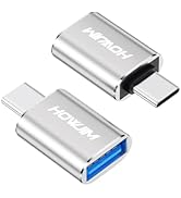 USB C to USB Adapter 2Pack,HOWJIM Type C Male to USB3.2 Female OTG Adapter,100W Fast Charging 10G...