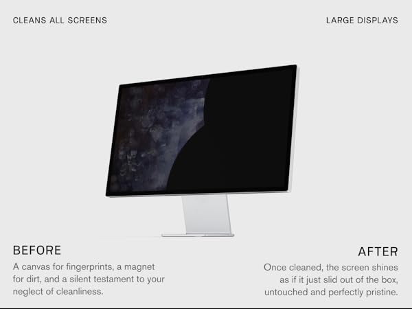 display cleaner comparison before after