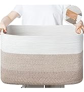 danpinera Large Woven Basket 25’’*16’’*16’’ Rectangle Toy Storage Basket for Living Room, Nursery...