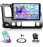 4Core 4G+64G Android 15 Car Radio for Honda Civic 2006-2011, Rimoody Car Stereo Wireless Carplay ...