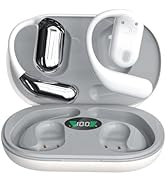 Hsility Wireless Earbuds Bluetooth Earbuds Built-in Mic with Ear Hooks 50H Playtime Ear Buds LED ...