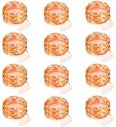12 Pack Orange Halloween Lights Battery Operated String Lights 7 Feet 20 Led Fairy Lights Waterpr...