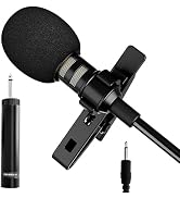 5 CORE Premium Lavalier Microphone Lapel Clip-on Mini Wired Mic with Omnidirectional Condenser Mi...