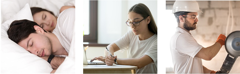 Foam Ear Plugs can be used for Sleeping, Studying, or Work.
