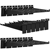18 Pack Slatwall Shelf Bracket 12 inch, Heavy Duty Metal Shelf Brackets for Shelves,Black Slat Wa...
