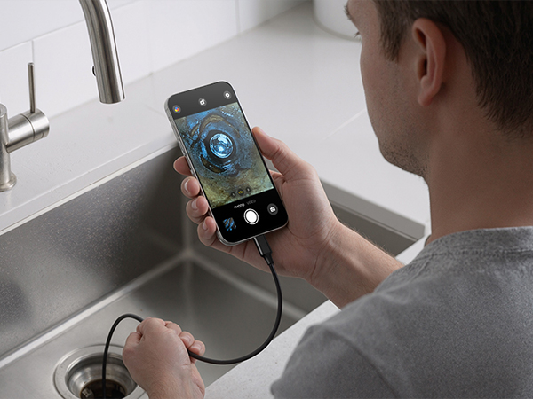 DEPSTECH Endoscope Camera with Ligh Dual Lens Inspection Borescope for iPhone &amp;amp;amp; Android