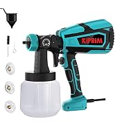 Kiprim Durable 550W Paint Sprayer Spray Gun with 3 Copper Nozzles, 3 Spray Patterns for Fence, Ca...