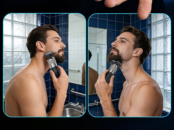 Rechargeable Electric Razor for Men: IPX7 Waterproof 5D Floating Head Shaver - 90-Min Runtime USB-C