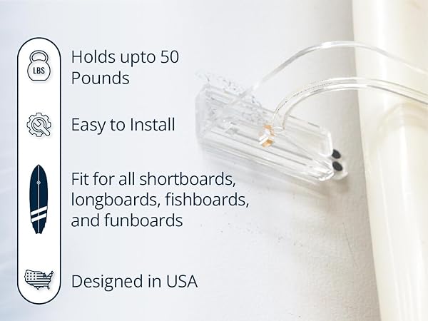 Floating Surfboard Wall Mount