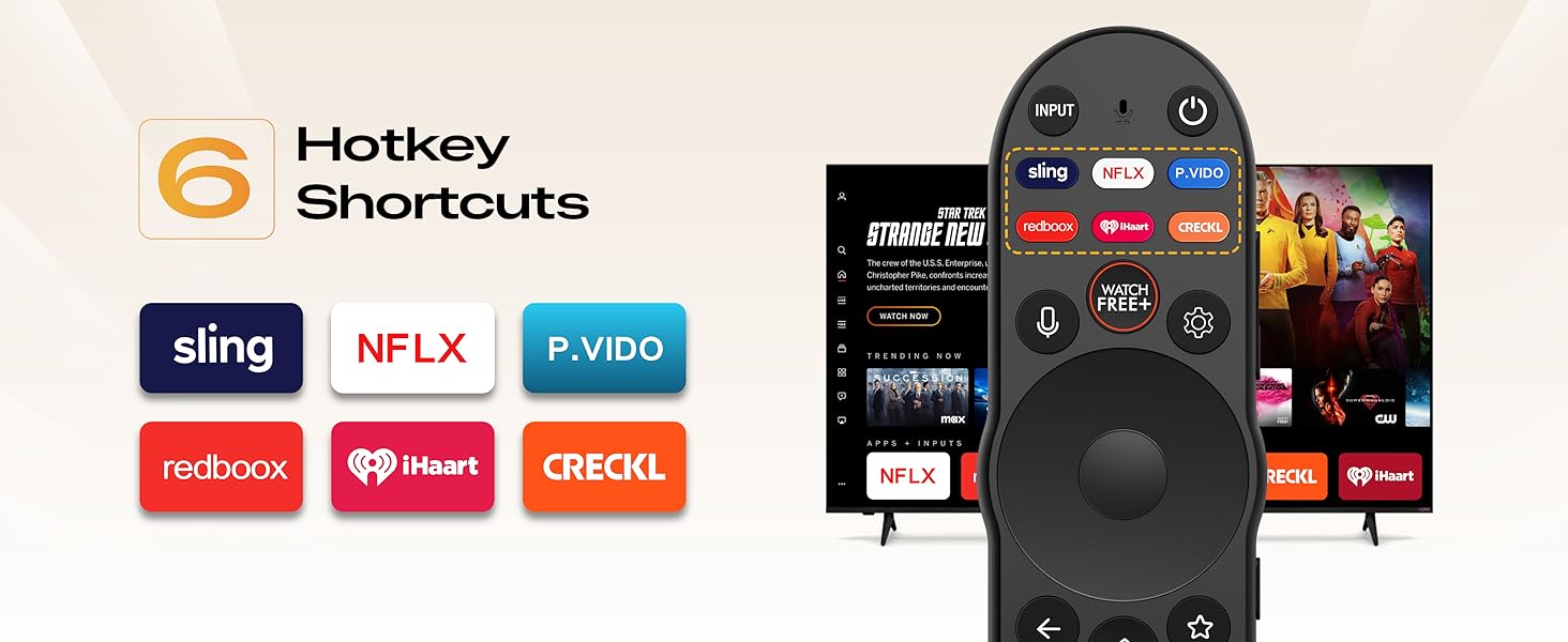 6 shortcut buttons for vizio remote