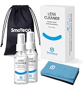 SmoTecQ Glasses Cleaner Kit – Alcohol-Free, Plant-Based Spray + Ultra-Soft Microfiber Cloths for ...