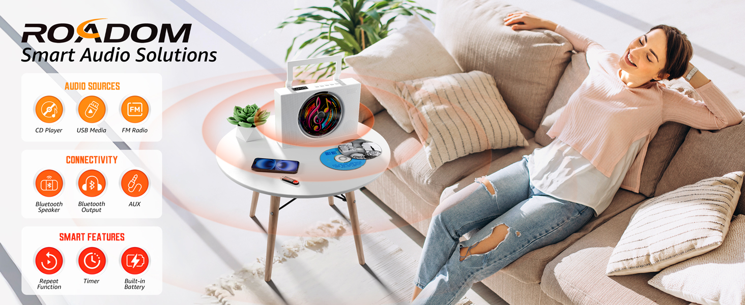 portable cd player boombox bluetooth radio