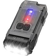 BORUIT V15 Small Flashlight Powerful 1200 Lumen with 80° Swivel Head, Clip Magent Warm Red Blue C...