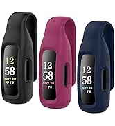 HSWAI 3-Pack Clips Replacement for Fitbit Inspire 2/Fitbit Inspire 3, Soft Comfortable Silicone C...