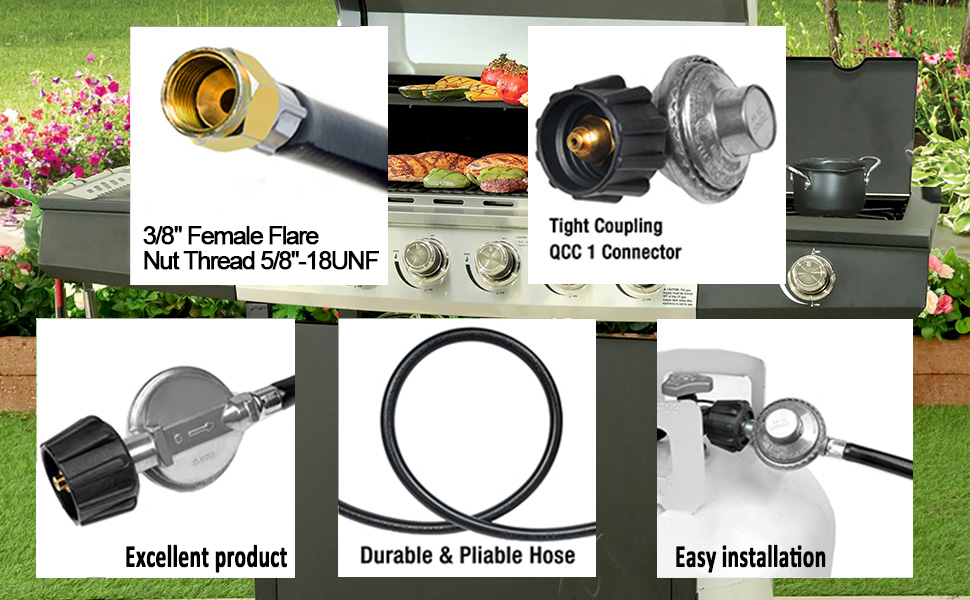 gas propane regulator with hose 