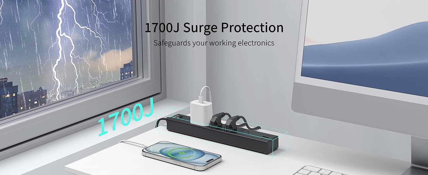 2 prong surge protector power strip