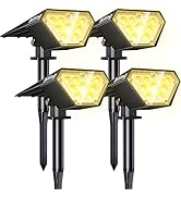 Biling Solar Spotlights Outdoor, 2-in-1 Solar Landscape Lights 12 LED Bulbs Solar Powered Lights ...