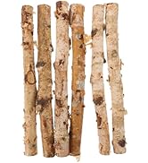 VILLCASE 6pcs Wood Log Sticks, 12‘’ Natural Birch Logs Twigs Craft Sticks Unfinished Wood Crafts ...