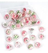 24Pcs Pink Push Pins Flowers Decorative Thumb Tacks Cute Office Decor for Cork Board Bulletin Boa...