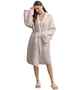 bearberry Cozy Robe Lightweight Soft Plush Bathrobe with Pockets for Women