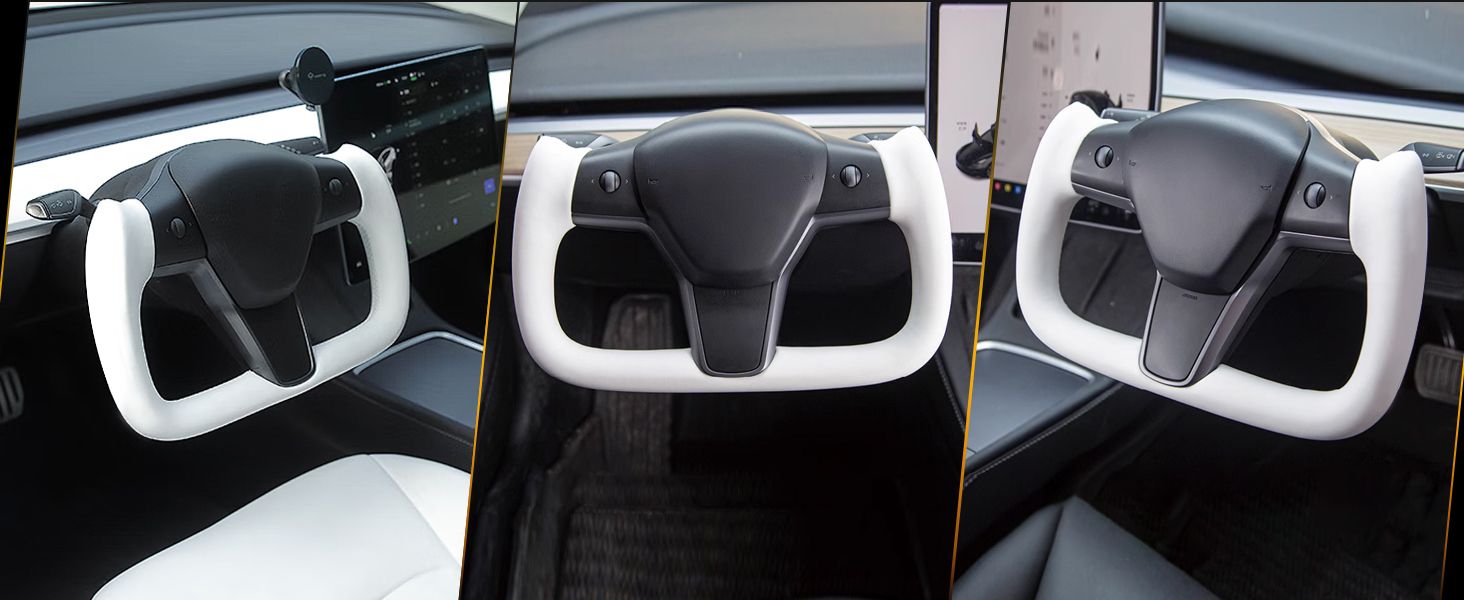 Yoke Steering Wheel for Model 3/Y-2017-2023 Personalized, Modified Real Carbon Fiber Steering Wheel