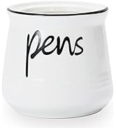 ONTUBE Porcelain Pens Holder Stand ,Ceramic Pencils Holder (White)