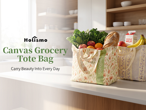 canvas grocery tote bag