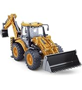 Dollox Die-cast Excavator Backhoe Front Loader Truck 1/50 Metal Engineering Vehicle Construction ...