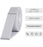 NIIMBOT D11 Label Maker Tape D110 Clear Label Paper, Self-Adhesive Labeling Tape Replacement 0.55...