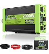 Vansdon 2000W Pure Sine Wave Inverter 12V DC to 120V AC Inverters for RV,Truck, Solar, Home, Off-...