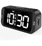 Odokee Digital Dual Alarm Clock for Bedroom, Easy to Set, 0-100% Dimmer, USB Charger, 5 Sounds Ad...