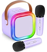 Mini Karaoke Machine for Kids,Girl Toys,Karaoke Microphone Wireless for Kids,Gifts for 4,5,6,7,8,...