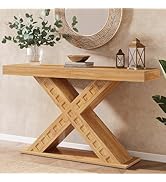 Tribesigns 55-Inch Console Table, Narrow Farmhouse Entryway Table with Geometric Base for Entranc...
