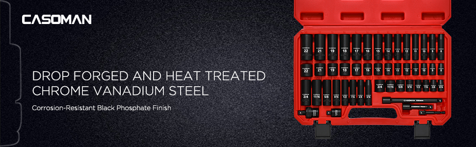 Drop Forged and Heat Treated Chrome Vanadium Steel Corrosion-Resistant Black Phosphate Finish