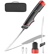 pullther fishing Electric Knife with 9" Stainless Steel Blade, 27500 RPM Motor Rechargeable Cordl...