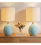 Dawnwake 18.5" Table Lamp Set of 2 for Living Room Bedroom, Bedside Lamps for Night Stands, Desk ...