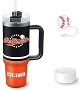 Veminei Tumbler 30oz Straight Skinny Car Cups With Insulated Cup Sleeve Portable Handle, Sports T...