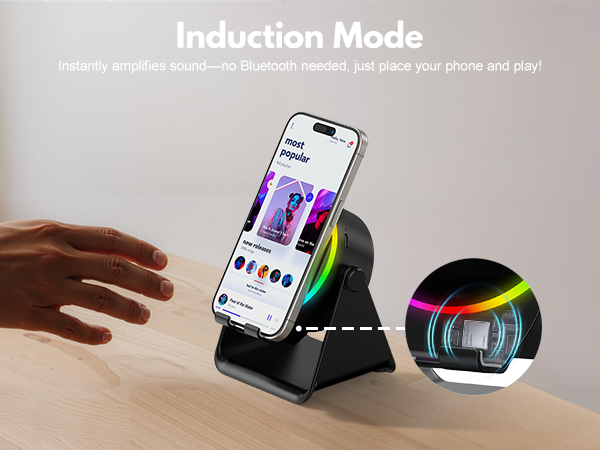 cell phone stand with bluetooth speaker