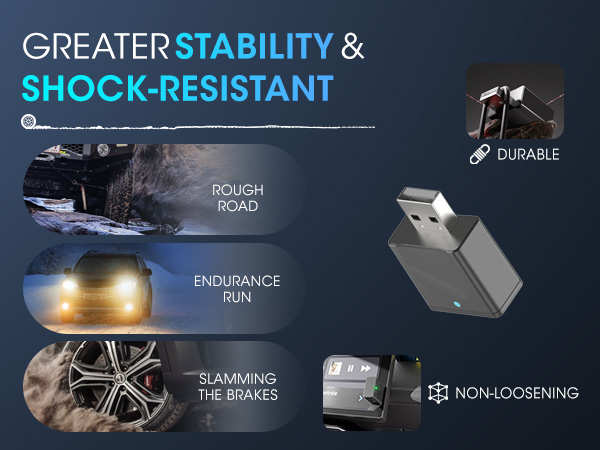 The apple carplay wirless adapter have a stable USB interface connection