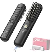 CONLWIN Cordless Hair Straightener Brush with Cool Air Long-Lasting Style, Portable Mini Travel H...