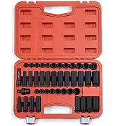Jetech 3/4 Inch Drive Impact Socket Set, 42pcs Deep and Standard SAE &amp; Metric and Standard for Au...