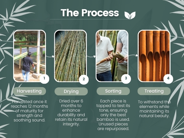 bamboo wind chime wooden wood outside outdoor windchimes deep tone large home decor