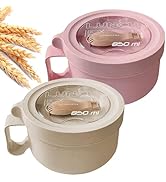 MUUBOOX 2Pack 28.7oz Wheat Straw Microwave Ramen Bowl Set Noodle Bowls With Lid and Spoon,Improve...