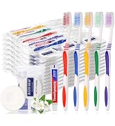 SLequipo 50 Set Disposable Toothbrushes with Toothpaste and Soap Individually Wrapped, 50 pcs Too...