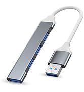 USB Hub 4 in 1, USB to USB 3.0 USB 2.0,4 Ports Portable USB Splitter, USB Docking Station Compati...