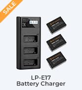 K&amp;F Concept 3-Pack LP-E17 Battery and Upgraded 3-Slot LCD Charger for Canon EOS R100 R50 RP R10 R...
