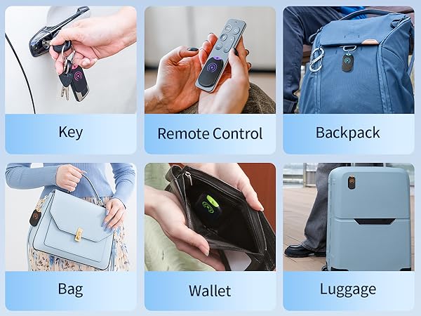 Esky Ultra Slim Key Finder, TV Remote Finders Locator with 80dB Sound 6 Receivers Wallet Trackers