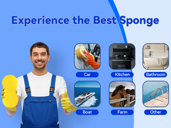 Universal sponge is suitable for washing cars, kitchen or bathroom.