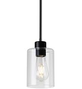 KLSS Black Pendant Lights Kitchen Island,Modern Farmhouse Glass Pendant Light,Light Fixture Kitch...